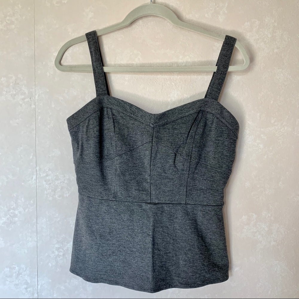 CAbi Charcoal Grey Ponte Corset Top